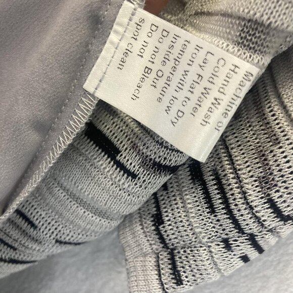 Ming Wang Knit Open Front Jacket Womens Small Gray Black Chiffon Back 3/4 Sleeve - Picture 14 of 16